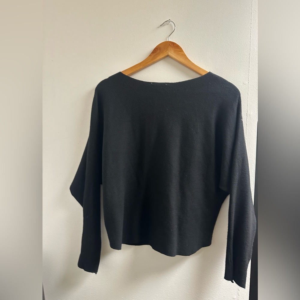 Chic Black Sweater with Embellished Pattern